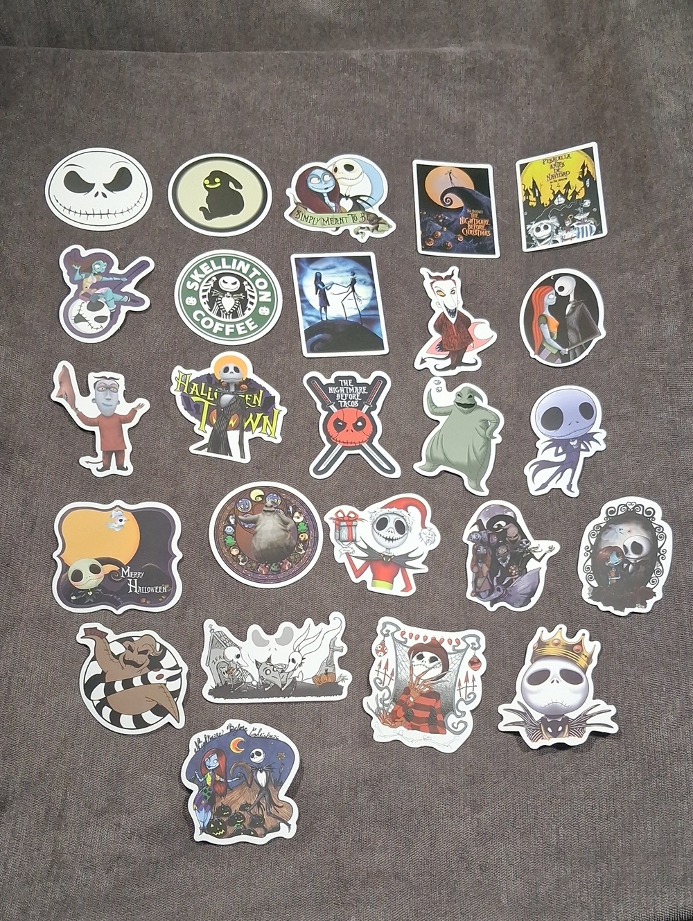 2/$5 25 Pack Misc. Nightmare Before Christmas Themed Stickers NEW SEALED (3A)
